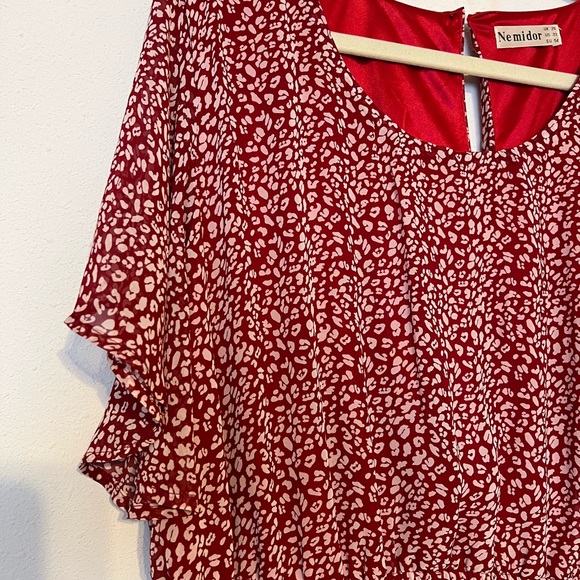 Red Floral Dress - Picture 3 of 5